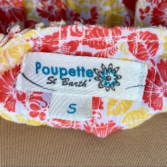 Poupette St. Barth Pink & Yellow Floral Mini Dress Tunic Cover-up Size S - Picture 8 of 15